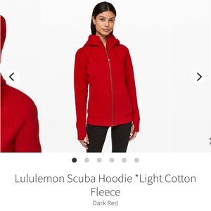 Lululemon Scuba Hoodie *Light Cotton
Fleece Dark Red